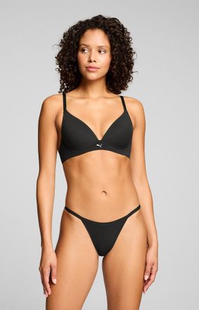 Puma B&uuml;gel-BH PUMA PUMA WOMEN MICROFIBER SOFT PADDED BRA, Damen, Gr. 70, Cup B, schwarz, Microtouch, Obermaterial: 70% Polyamid, 30% Elasthan, BHs B&uuml;gel-BH