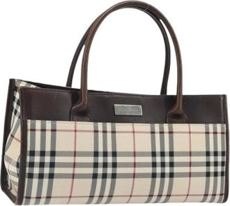 Burberry Pre-owned Handbags, female, Beige, Size: ONE SIZE Pre-owned Nylon Handbag