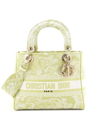 Dior Toile de Jouy Lady D-Lite Bag Embroidered Canvas tote bag - Verde