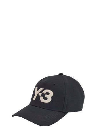 Yohji Yamamoto Black Textured Logo Baseball Hat