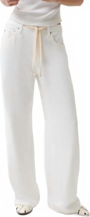 Pistola Denim Jadyn Mid Rise Drawstring Palazzo Jean In Optic White