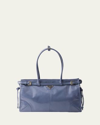 Prada Large Buckle Leather Shoulder Bag