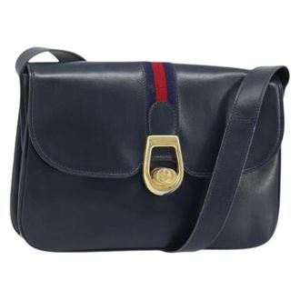 Gucci Pre-owned Cross Body Bags, female, Blue, Size: ONE SIZE Pre-owned Vintage Shoulder Bag