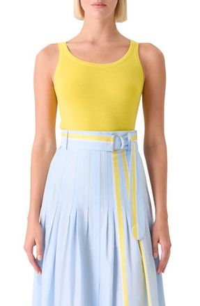 Akris Fitted Virgin Wool Sweater Tank in Lemon Zing at Nordstrom, Size 16