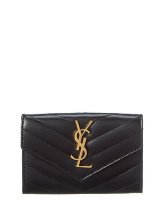 Saint Laurent Small Matelasse Leather Envelope Wallet