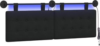 vidaXL Cabecero Colgante Con Luz Led Negro Tela Vidaxl