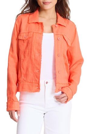 Tommy Bahama Two Palms Linen Raw Edge Jacket in Ember Red at Nordstrom, Size X-Large