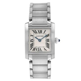 Cartier Pre-owned Cartier Tank Francaise Silver Grained Dial Ladies Watch W51008Q3