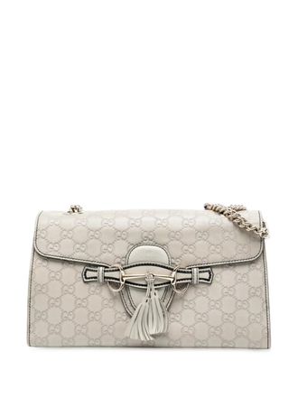 Gucci 2016-2025 Medium Guccissima Emily shoulder bag - White