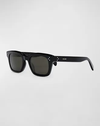 Celine Men & apos;s Havana Rectangle Logo Sunglasses