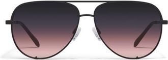 Quay High Key 64mm Oversize Aviator Sunglasses in Black/Black Plum Pink at Nordstrom