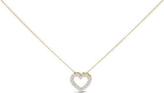 House of Brilliance 14K Gold 1/2 Carat Lab Grown Diamond Heart Shape Pendant Necklace in Yellow at Nordstrom