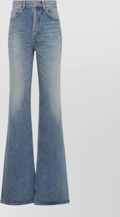 Saint Laurent high rise flared denim trousers seventies style