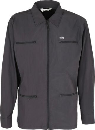 Rains zipped utility jacket - unisex - Cotton/Nylon - M - Black