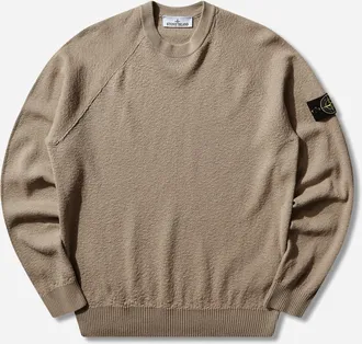 Stone Island Men s Light Raw Hand Organic Cotton Sweater Desert Sand