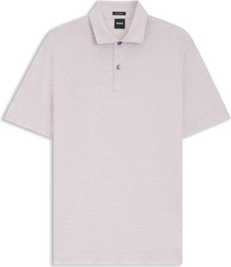 BOSS Regular-fit polo shirt in cotton and linen