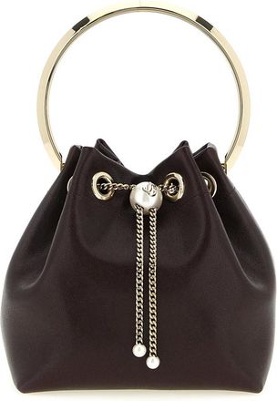 Jimmy Choo London Tassen, Dames, Rood, ONE Size, Leer, Bon Bon Bucket Bag