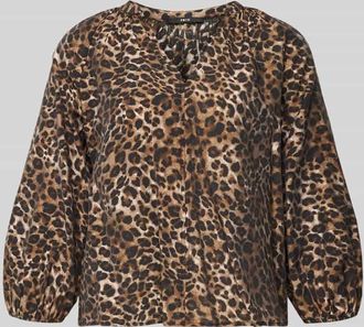 Zero Bluse aus Viskose-Mix mit Serafino-Ausschnitt in Beige, Gr&ouml;&szlig;e 34