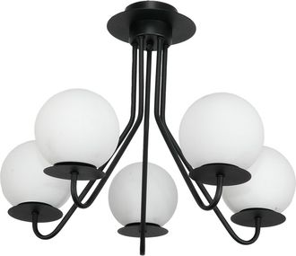 OEM L&aacute;mpara De Techo Colgante, Negra, Pantalla De Cristal, Blanca, 15-250 Lupia