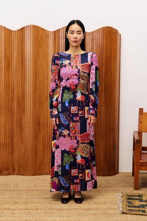 FRNCH Cattleya Maxi Dress In Blue