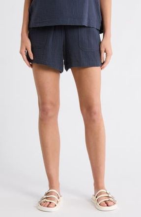Splendid Cotton Gauze Shorts in Navy Blue at Nordstrom Rack, Size X-Small