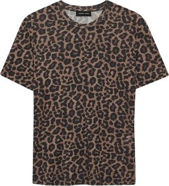 Anine Bing Sylvie Tee - Dames - T-shirts - Bruin - XS - Wol - Tops