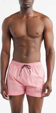 BOSS Mooneye Swim Trunks in Light/Pastel Pink at Nordstrom, Size Xx-Large