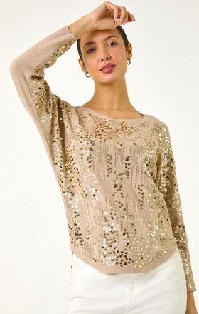 Roman Sequin Textured Knit Jumper