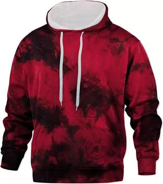 Generic mens Tie-Dye Sweatshirt And Hoodie, Hip Hop Hoodies Pullover Sweater Long Sleeve Jacket Trendy Streetwear Y2K Top Casual Drawstring Sportswear Hooded 