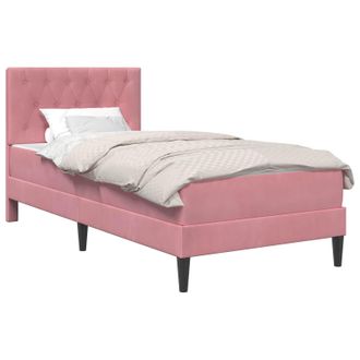 vidaXL Estructura De Cama Con Colch&oacute;n Rosa 100 X 200 Cm Terciopelo Vidaxl