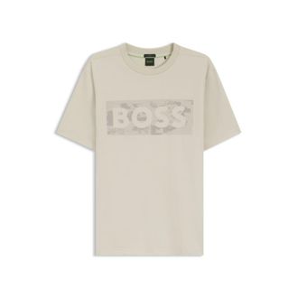 BOSS Logo-artwork T-shirt in stretch cotton