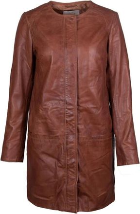 BTF-CPH Leren Jas 10255 - Dames - Mantel - Bruin - S - Leer - Jassen