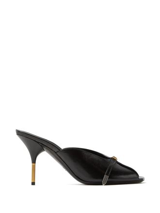 Versace Womens Nyx Leather Mules In Black