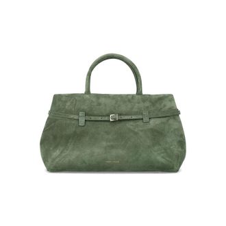 Manu Atelier Manu Atelier Le Cambon 35 Green Suede Bag Velvet Calf Leather Tote