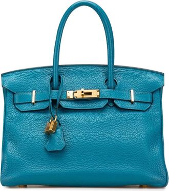 Hermès Borsa a mano Birkin Retourne 30 in pelle Clemence 1999 - Blu