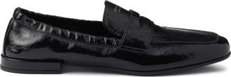 Prada Leren loafers met logo - Zwart