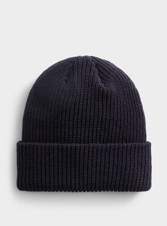 Simons Womens Solid-colour ribbed Tuque Hat