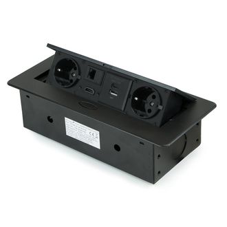Emuca Multipresa Atom Per Scrivania In Alluminio E Plastica Emuca Nero