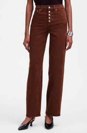 Madewell The Perfect Vintage Wide Leg Jeans: Button Front Edition in Dark Coffee at Nordstrom Rack, Size 31