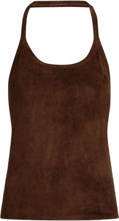 Stouls Miuccia Su&egrave;de Top - Dames - Tops zonder mouwen - Bruin - M - Su&egrave;de - Tops