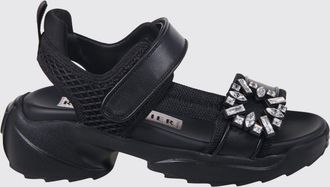 Roger Vivier Sandalo Viv On The Run Roger Vivier in pelle e mesh con fibbia gioiello