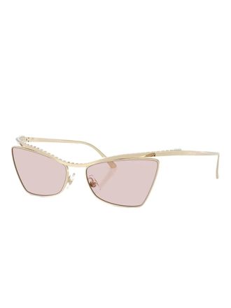 Jimmy Choo Eyewear crystal-embellished cat-eye sunglasses - women - Metal - 55 - Gold