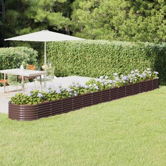 vidaXL Vidaxl - Jardinera Arriate Acero Galvanizado Marr&oacute;n 620x80x36 Cm
