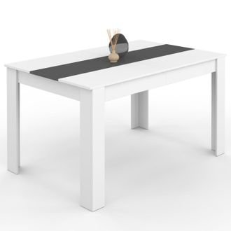 IDMarket Tavolo Da Pranzo Georgia 6 Persone Bianco E Grigio 140 Cm