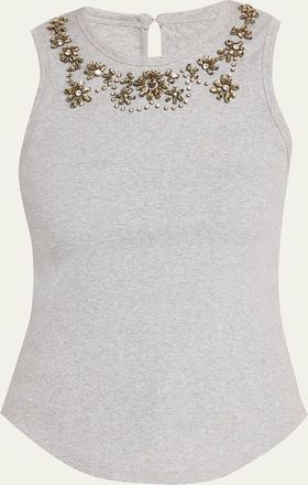 Cinq &agrave; Sept Crystal Lattice Tank Top