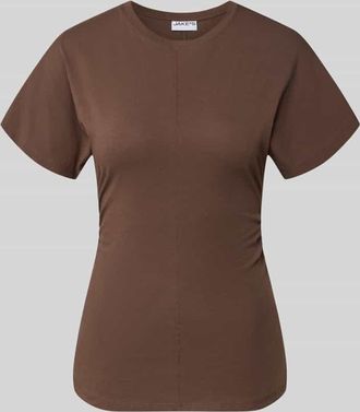 Jake*s Casual T-Shirt aus Baumwolle mit Rundhalsausschnitt in Dunkelbraun, Gr&ouml;&szlig;e XXL