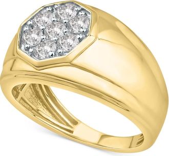 Pompeii3 1Ct Mens 7 Stone Diamond Ring in 14k Gold Lab Grown
