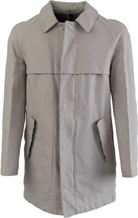 Aquascutum Londen Grijze Jas Mannen - Heren - Trenchcoats - Grijs - S - Katoen - Jassen