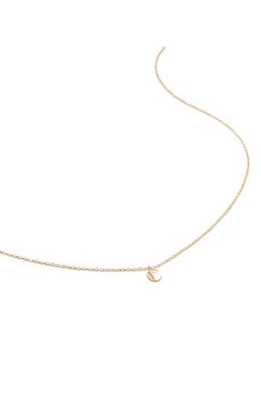 Monica Vinader Small Initial Pendant Necklace in 14Kt Solid Gold - C at Nordstrom