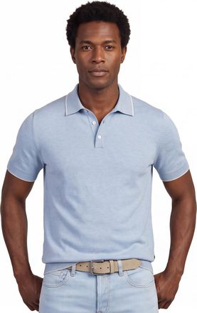 Scotland Blue poloshirt lichtblauw gem&ecirc;leerd 100% katoen